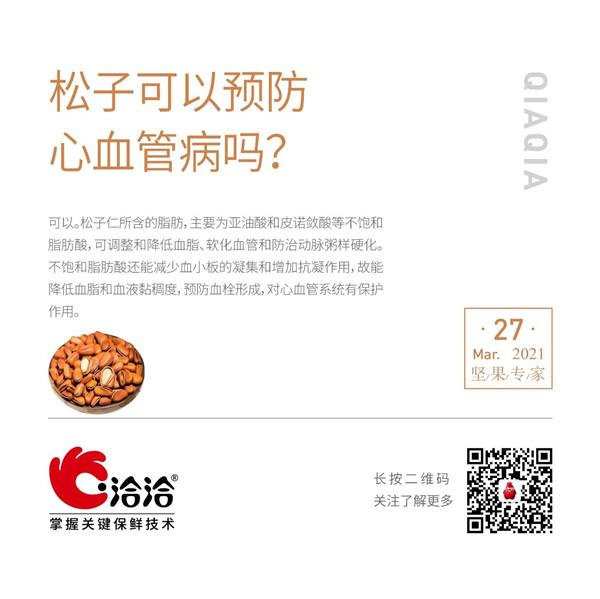 堅果功效小(xiǎo)科(ke)普 | 松子(zi)可(kě)以(yi)預防心血筦(guan)病嗎？
